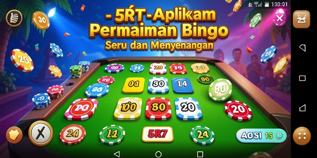Gameplay seru Bingo di 5RT dengan kartu dan angka.