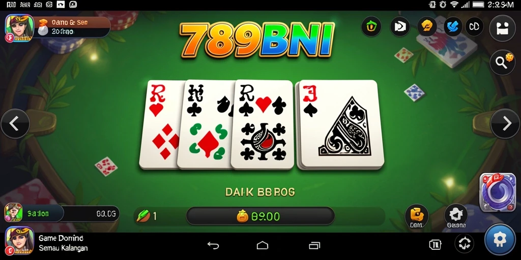 Tampilan seru dari gameplay Domino di 789BNI.