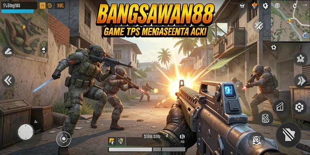Tampilan gameplay menegangkan di BANGSAWAN88 dengan aksi tembak-menembak yang intens.
