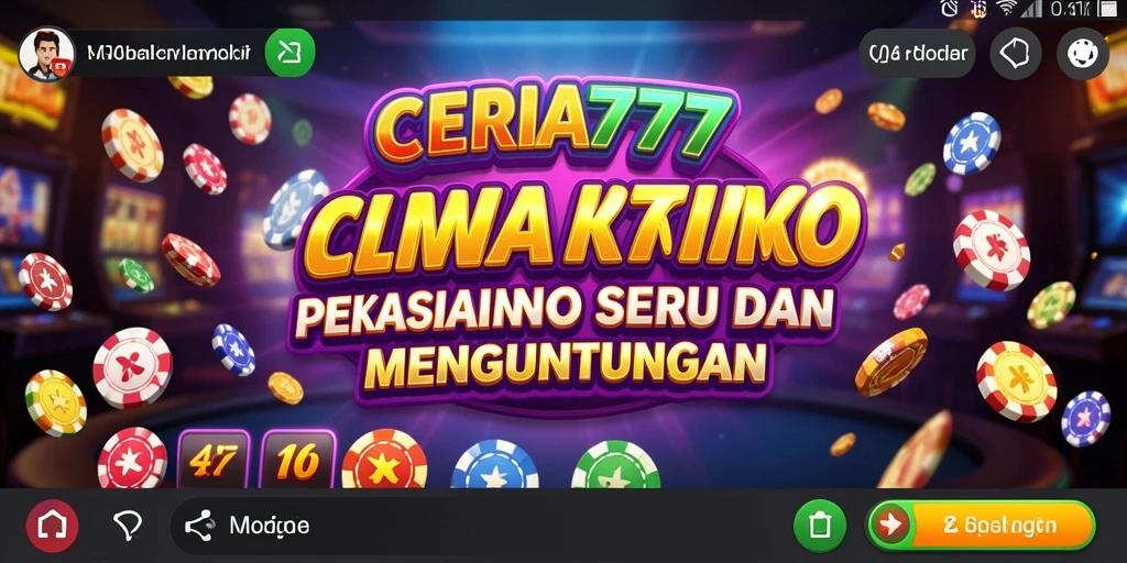 Screenshot CERIA777 menampilkan gameplay kasino yang menarik dan interaktif.