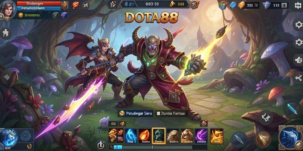 Tampilan gameplay DOTA88 yang menegangkan dan penuh warna.