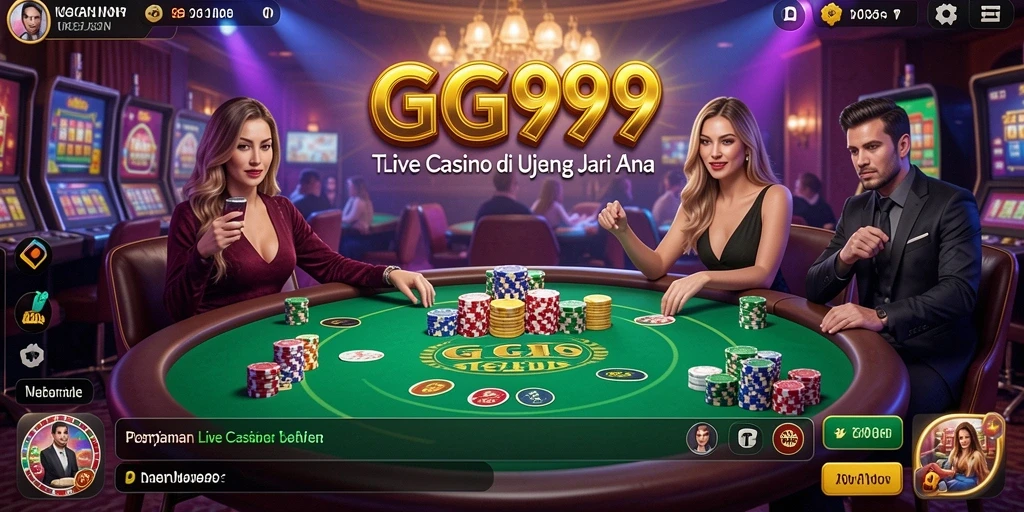 Tampilan gameplay Live Casino yang mendebarkan di GG999.