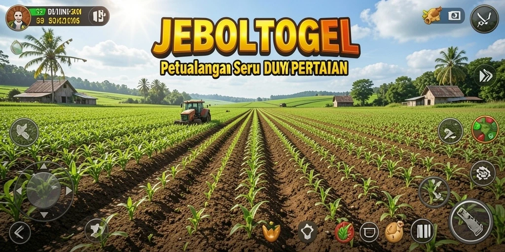 Gameplay seru JEBOLTOGEL saat bertani di ladang.