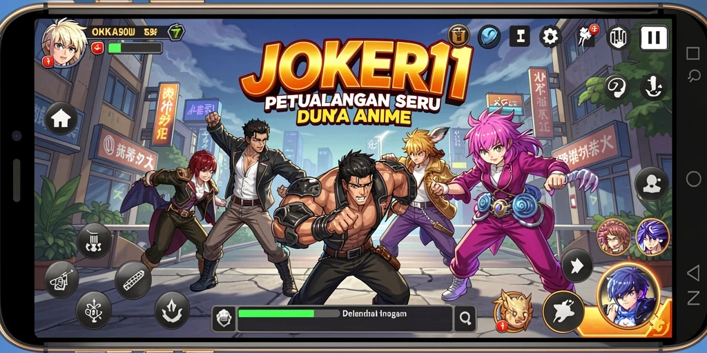Tampilan menawan dari gameplay JOKER11 menampilkan karakter anime beraksi.