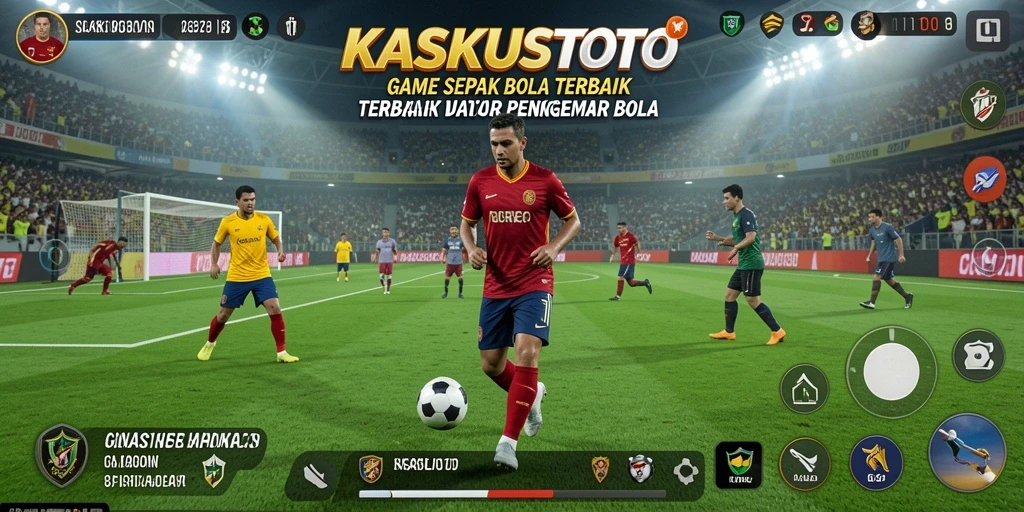 Screenshot KASKUSTOTO menampilkan aksi seru pertandingan sepak bola.
