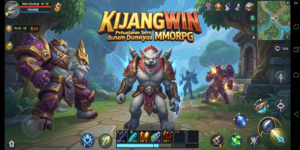 Tampilkan gameplay menarik KIJANGWIN dalam dunia MMORPG.
