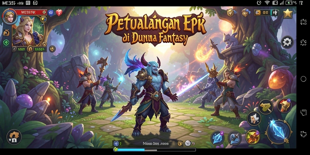 Tampilan gameplay ME355 dengan karakter dan pertarungan epik.