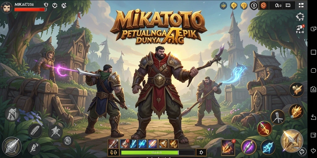 Tampilan gameplay MIKATOTO dengan karakter beraksi dalam pertarungan epik.