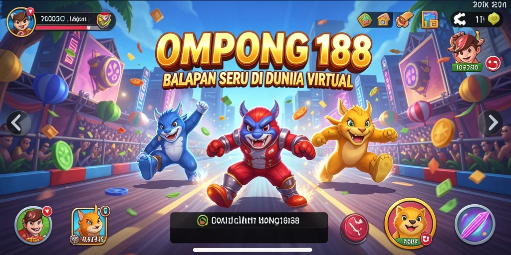 Tampilan gameplay balapan OMPONG188 yang mendebarkan.