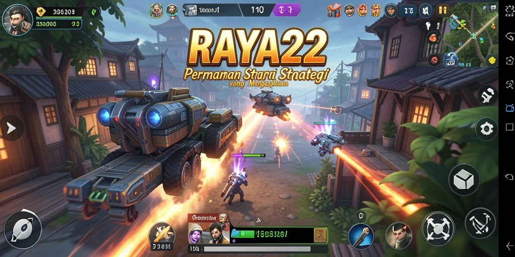 Tampilan gameplay RAYA22 yang penuh strategi dan aksi.