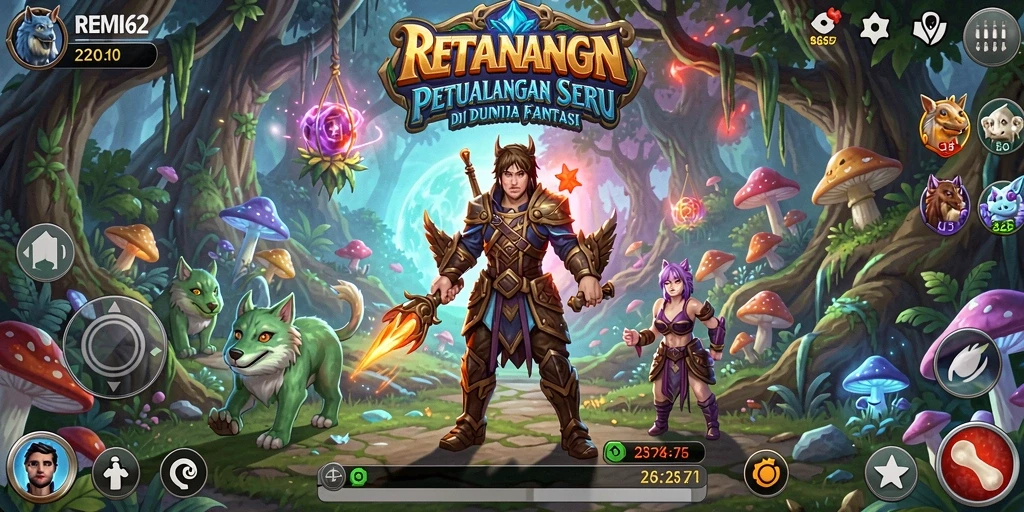 Tangkapan layar gameplay REMI62 menunjukkan aksi mendebarkan dan keindahan grafis dunia petualangan.