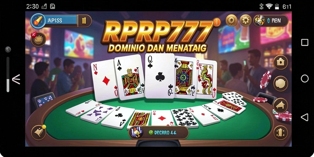 Screenshot gameplay RPRP777 yang menampilkan serunya permainan Domino.