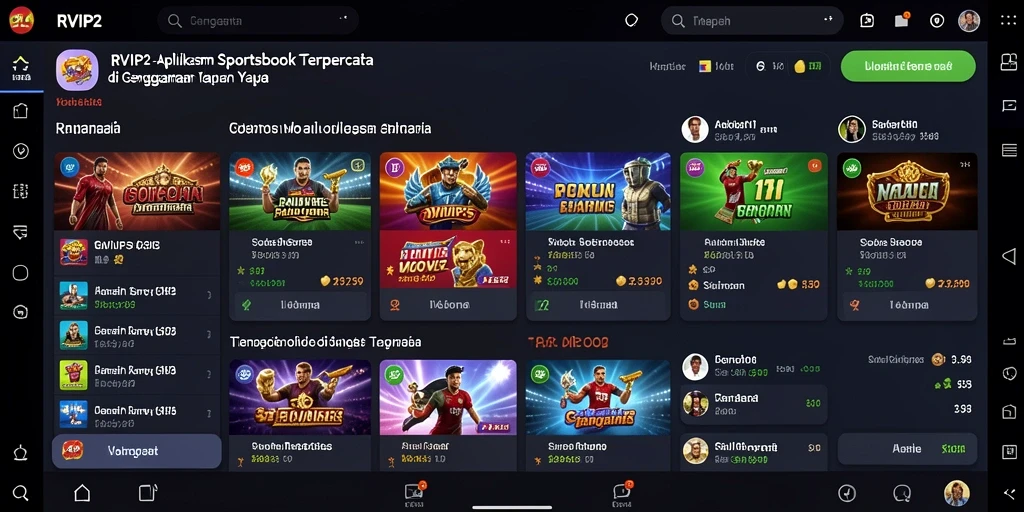 Tampilan gameplay menarik dari aplikasi sportsbook RVIP2.