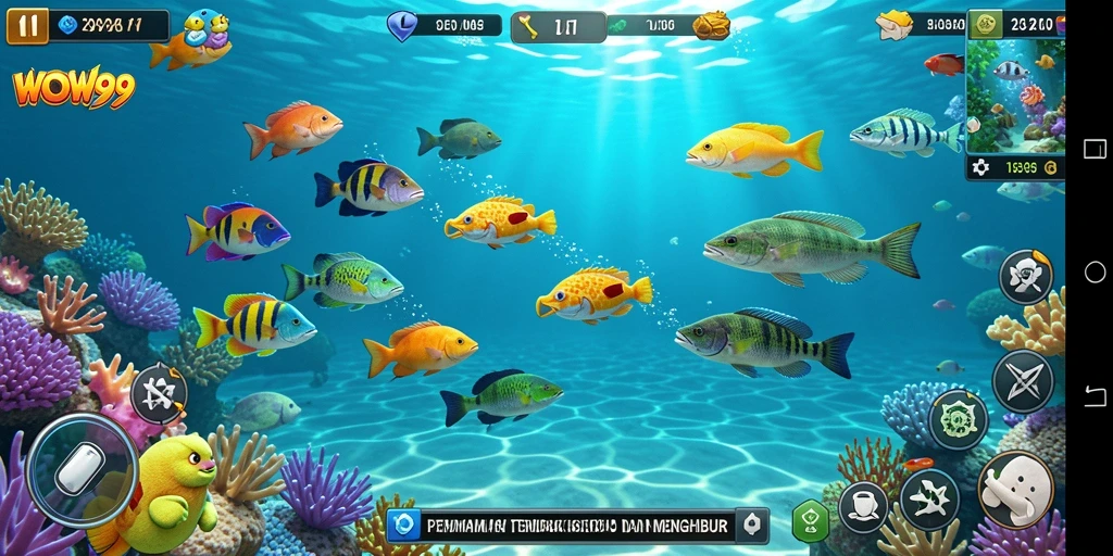 Tampilan gameplay Tembak Ikan yang seru di WOW99.