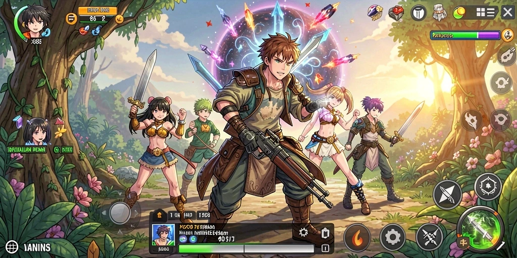 Gameplay X88 menampilkan karakter Anime yang hidup dan aksi mendebarkan.